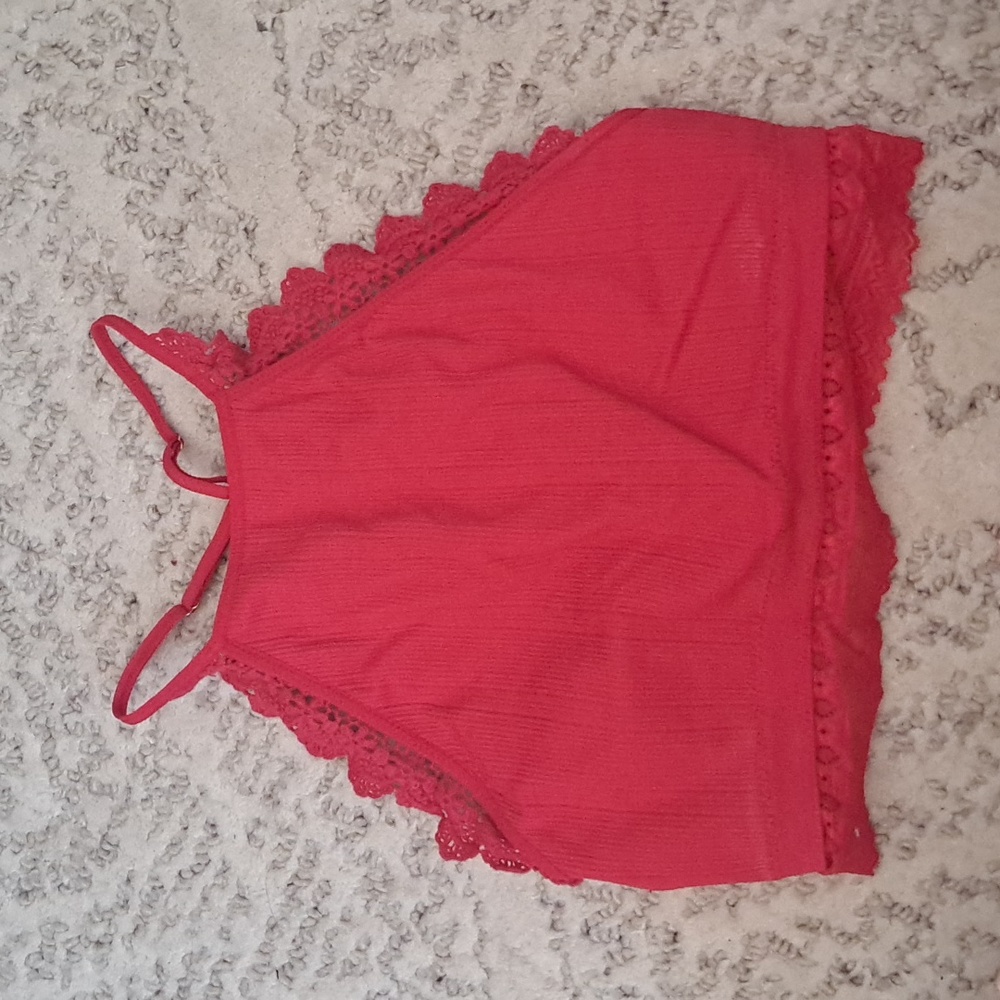 FORNIA hot pink halter bralette/tank